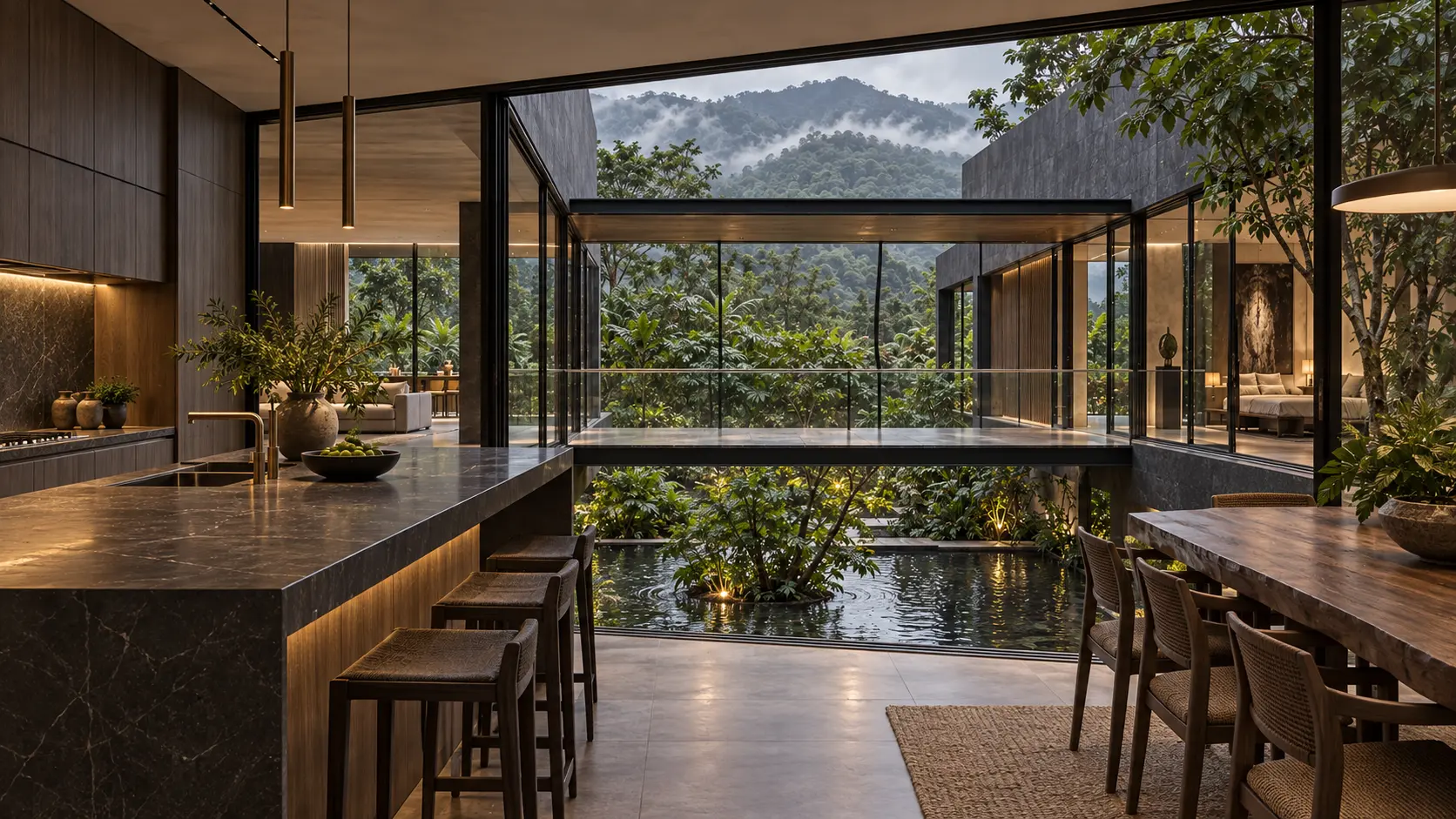 Casa Galería · family table: The court belongs to every day.